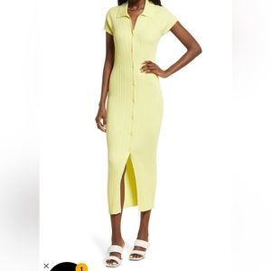 Yellow sweater dress